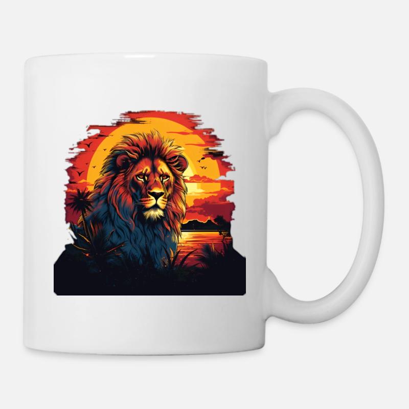 Le roi Lion au coucher du soleil - Mug blanc - blanc