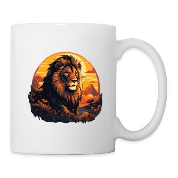Der Löwe - der König der Tiere - Tasse - Weiß - Rechts
