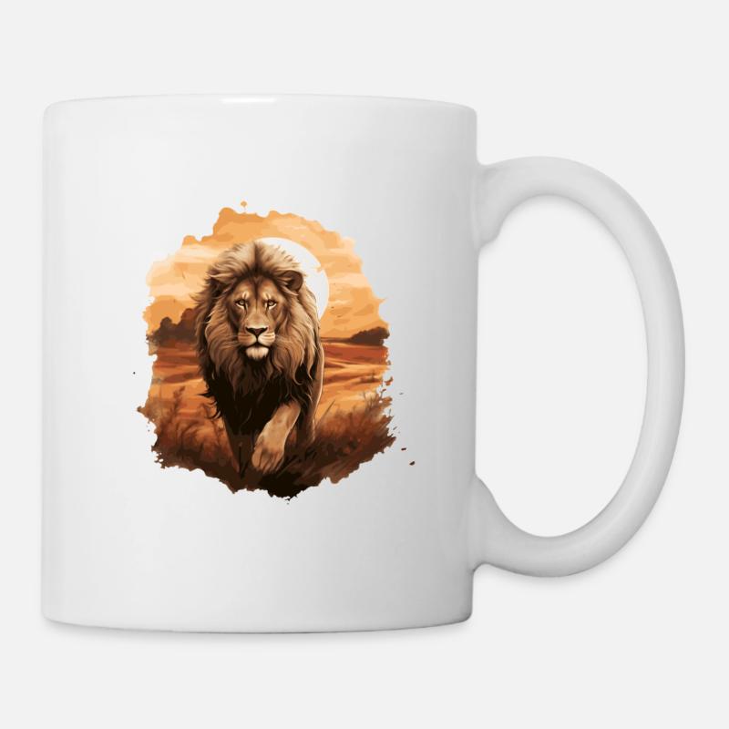 Der Löwe, der König der Tiere - Tasse - Weiß