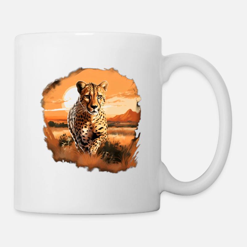 beautiful, running cheetah - Mug - white