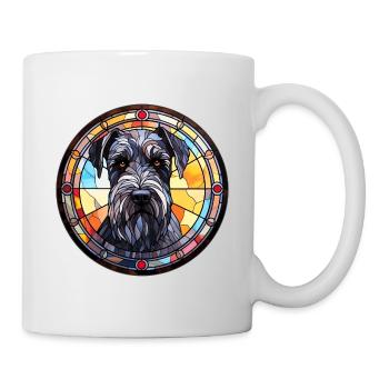 Verre aquarelle de race de chien schnauzer géant - Mug blanc - blanc - Droite