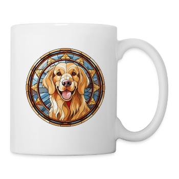 Golden Retriever Dog Breed Watercolor Glass - Mug - white - Right