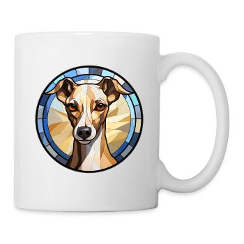 Italienischer Windhund Hunderasse Aquarellglas - Tasse - Weiß - Rechts
