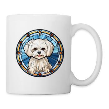 Maltesische Hunderasse Aquarellglas - Tasse - Weiß - Rechts