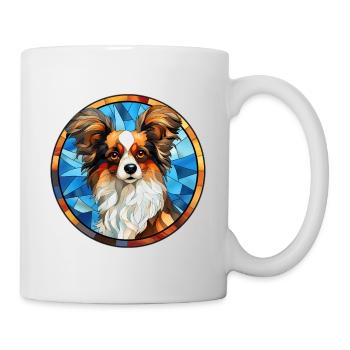 Papillon Dog Race Aquarelle Verre - Mug blanc - blanc - Droite