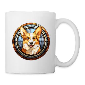 Pembroke Welsh Corgi Hunderasse Aquarellglas - Tasse - Weiß - Rechts