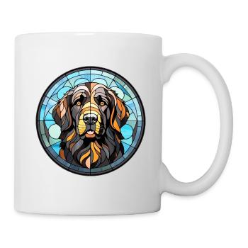 Neufundländer Hunderasse Aquarellglas - Tasse - Weiß - Rechts
