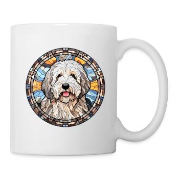 Old English Sheepdog Dog Breed Watercolor Glass - Mug blanc - blanc - Droite