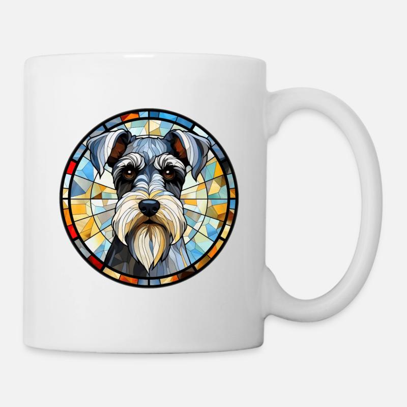 Miniature Schnauzer Dog Breed Aquarelle Verre - Mug blanc - blanc