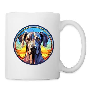 Deutsche Dogge Hunderasse Aquarellglas - Tasse - Weiß - Rechts