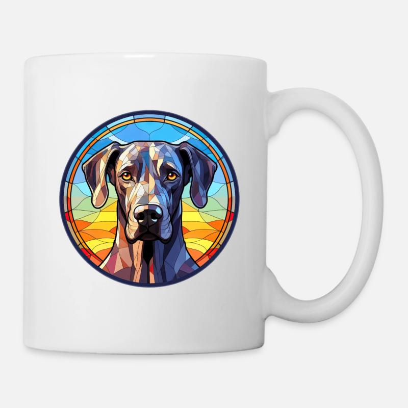 Deutsche Dogge Hunderasse Aquarellglas - Tasse - Weiß