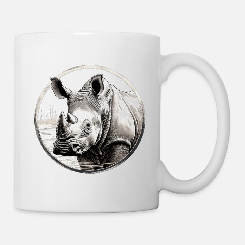 Nashorn - Tasse - Weiß