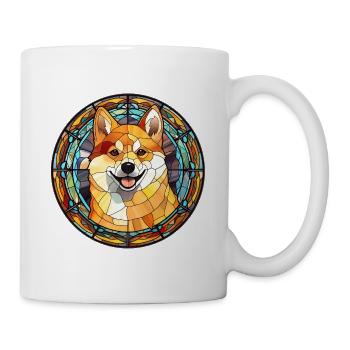 Shiba Inu Hunderasse Aquarellglas - Tasse - Weiß - Rechts
