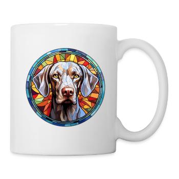 Weimaraner Hunderasse Aquarellglas - Tasse - Weiß - Rechts