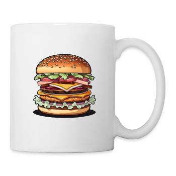 Grand burger - Mug blanc - blanc - Droite