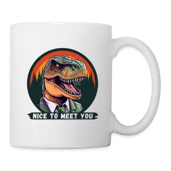 Ravi de vous rencontrer (T-Rex) - Mug blanc - blanc - Droite