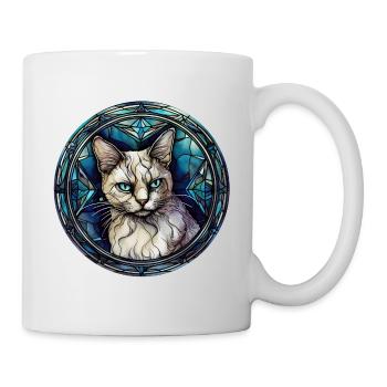 Australischer Nebel Katzenrasse Aquarellglas - Tasse - Weiß - Rechts