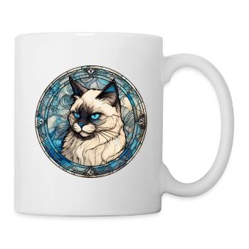 Birman Cat Breed Watercolor Glass - Mug - white - Right