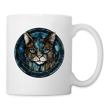 Ägäische Katzenrasse Aquarellglas - Tasse - Weiß - Rechts