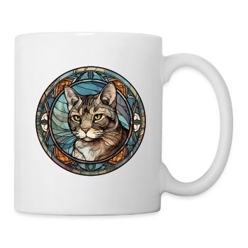 Brasilianische Kurzhaarkatzenrasse Aquarellglas - Tasse - Weiß - Rechts