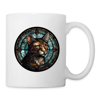 Brasilianische Kurzhaarkatzenrasse Aquarellglas - Tasse - Weiß - Rechts