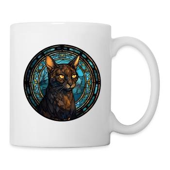 Asiatische Katzenrasse Aquarellglas - Tasse - Weiß - Rechts