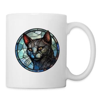 Australischer Nebel Katzenrasse Aquarellglas - Tasse - Weiß - Rechts
