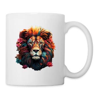 Beau motif de lion coloré - Mug blanc - blanc - Droite
