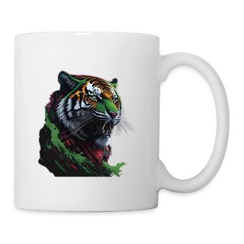 Wunderschöner Steampunk Tiger - Tasse - Weiß - Rechts