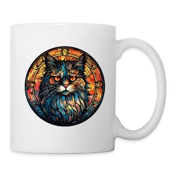 Cymric Cat Breed Aquarelle Verre - Mug blanc - blanc - Droite