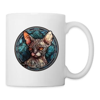 Devon Rex Cat Breed Watercolor Glass - Mug - white - Right