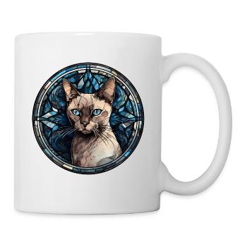 Burma-Katzenrasse Aquarellglas - Tasse - Weiß - Rechts