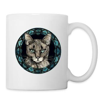 Javanische Katzenrasse Aquarellglas - Tasse - Weiß - Rechts