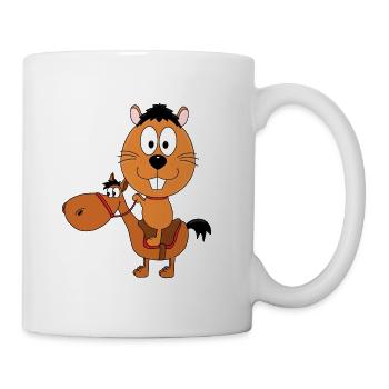 REITEN - PFERD - PONY - BIBER - OTTER - Tasse - Weiß - Rechts