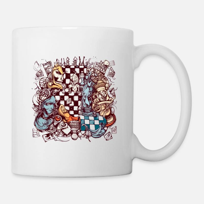 Schachabstraktion Nr. 3 - Tasse - Weiß