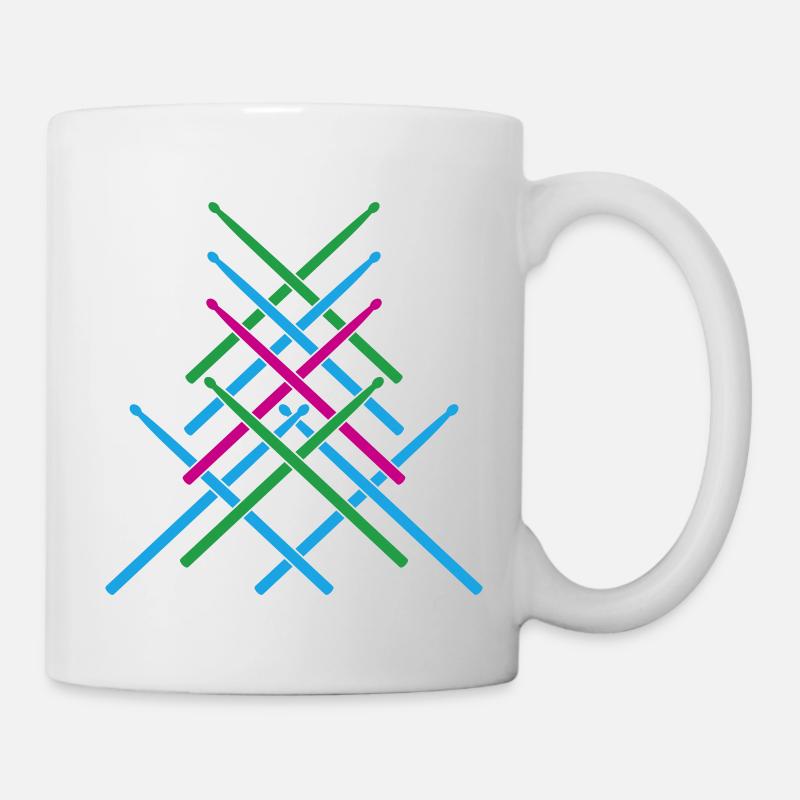 Drumsticks Schlagzeug | Farben änderbar - Tasse - Weiß