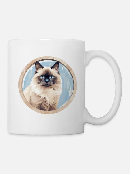Birma Katze - Tasse - Weiß