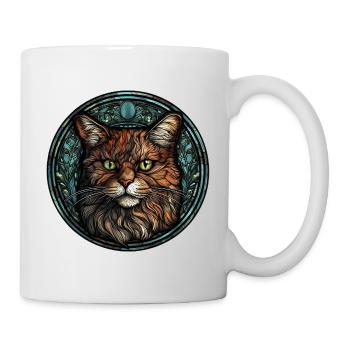 Manx Cat Breed Aquarelle Verre - Mug blanc - blanc - Droite