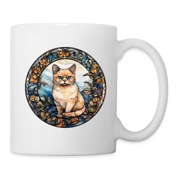 Munchkin Katzenrasse Aquarellglas - Tasse - Weiß - Rechts