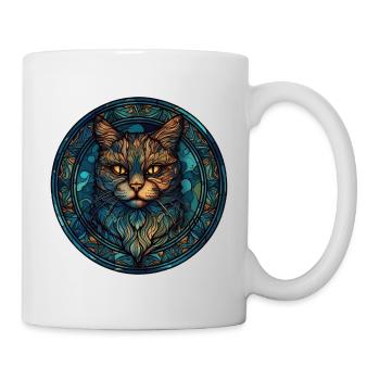 Manx Cat Breed Aquarelle Verre - Mug blanc - blanc - Droite