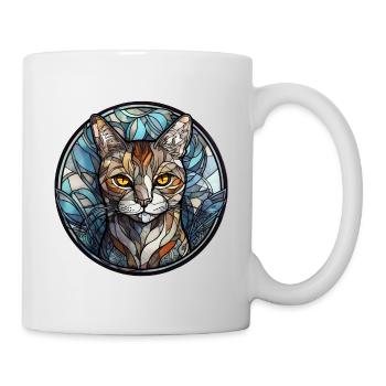 Manx Cat Breed Aquarelle Verre - Mug blanc - blanc - Droite