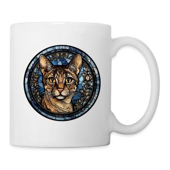 Savannah Katzenrasse Aquarellglas - Tasse - Weiß - Rechts