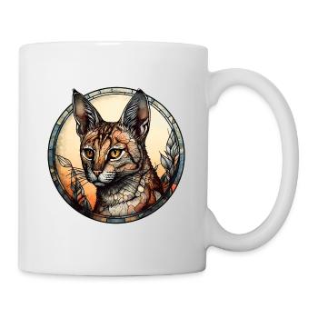 Savannah Katzenrasse Aquarellglas - Tasse - Weiß - Rechts