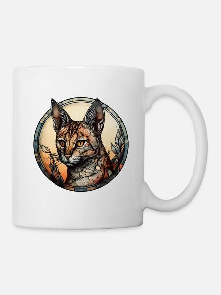 Savannah Cat Breed Aquarelle Verre - Mug blanc - blanc