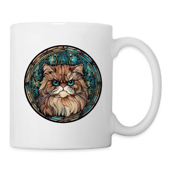 Perserkatzenrasse Aquarellglas - Tasse - Weiß - Rechts