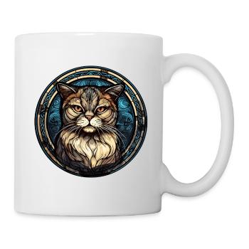 Scottish Fold Cat Breed Aquarelle Verre - Mug blanc - blanc - Droite