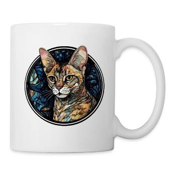 Ocicat Katzenrasse Aquarellglas - Tasse - Weiß - Rechts