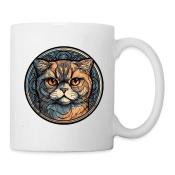 Scottish Fold Cat Breed Aquarelle Verre - Mug blanc - blanc - Droite