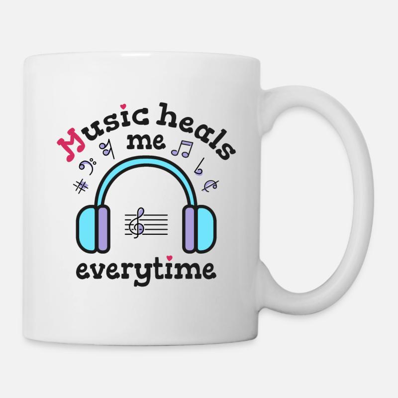 La musique me guérit à chaque fois - Mug blanc - blanc
