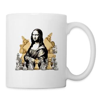 Mona im Schach - Tasse - Weiß - Rechts
